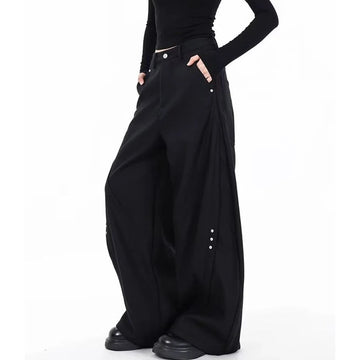 AIDASE  -  Summer New Men's Scimitar Solid Color Trousers American Retro Fashion Trend Street Casual Loose Simple Niche Men's Bottoms aidase-shop